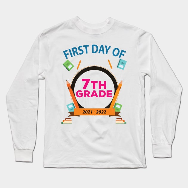 First Day Of 7Th Grade Long Sleeve T-Shirt by bougieFire